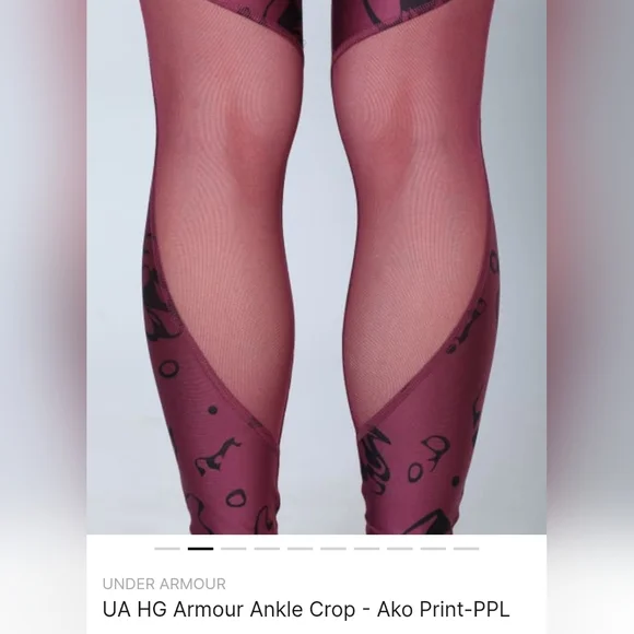 Under Armour Women's Deep Maroon Ankle Crop Ako Print Leggings - Picture 4 of 11